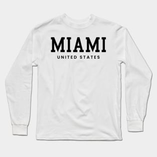 Miami Florida United States Vintage Minimalist Miami Florida State Name Sport Design Tees Long Sleeve T-Shirt